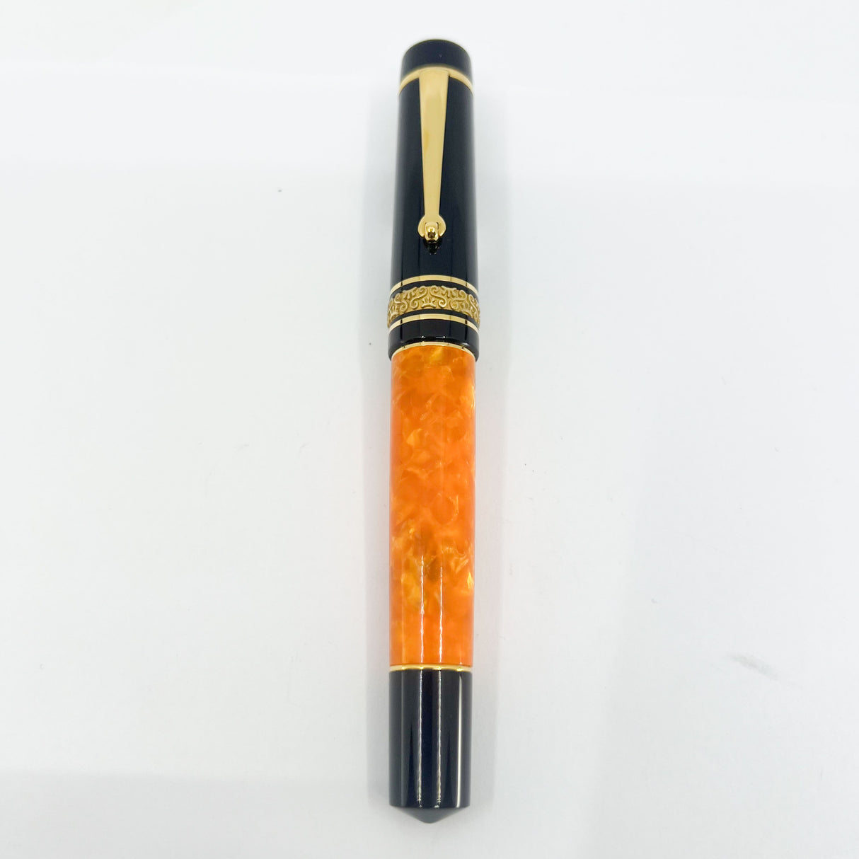 Maiora Mytho K Origine (Orange & Black) Fountain Pen - Medium 14kt Gold Nib
