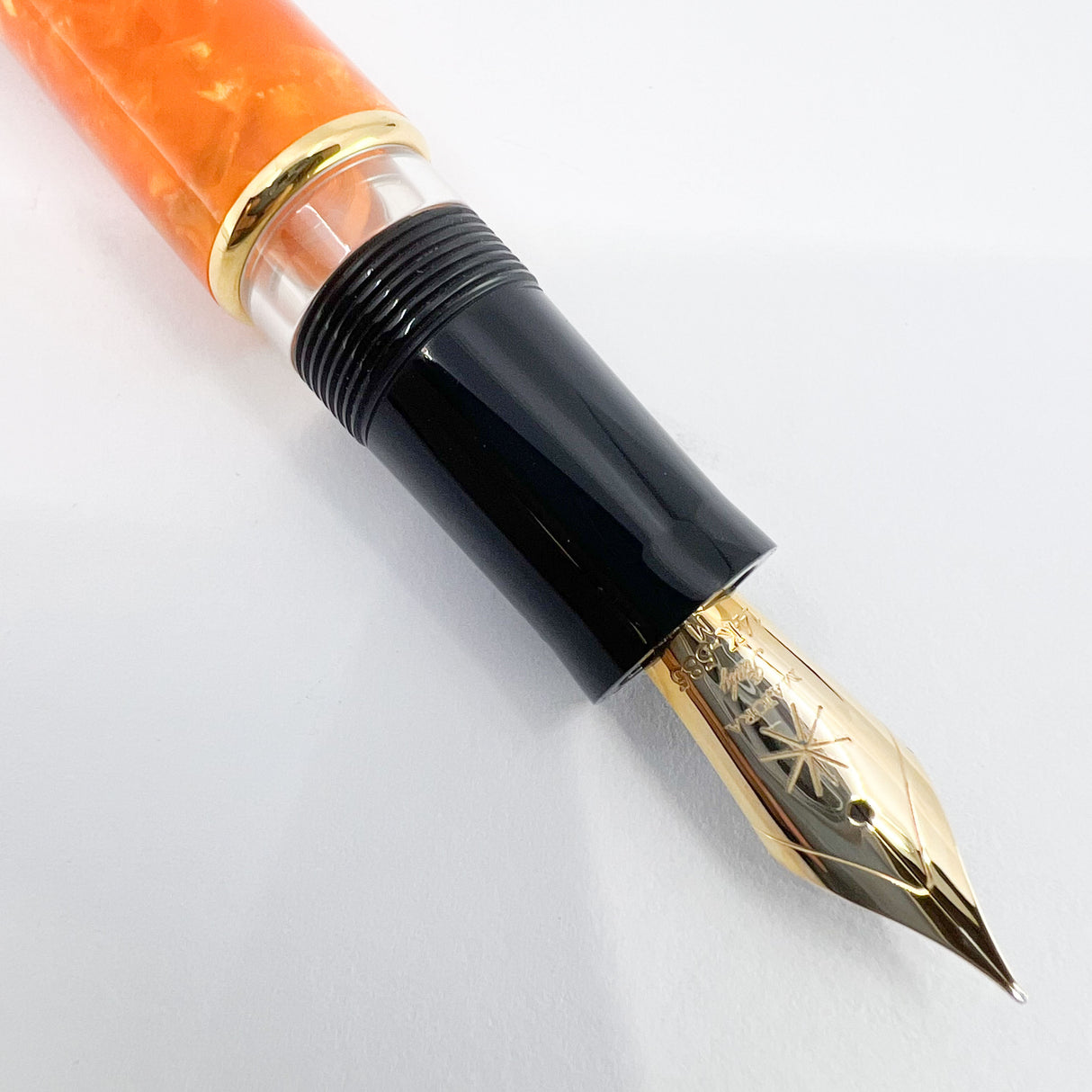 Maiora Mytho K Origine (Orange & Black) Fountain Pen - Medium 14kt Gold Nib