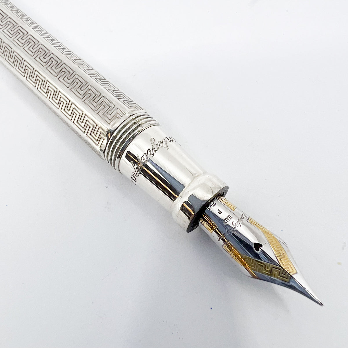 Montegrappa Sterling Silver Reminiscence Fountain Pen - Fine 18kt Gold Nib