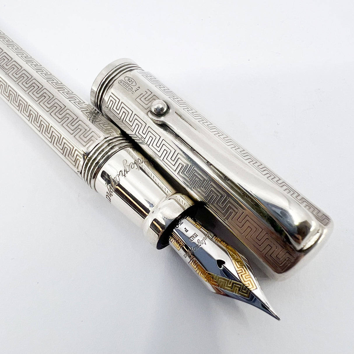 Montegrappa Sterling Silver Reminiscence Fountain Pen - Fine 18kt Gold Nib