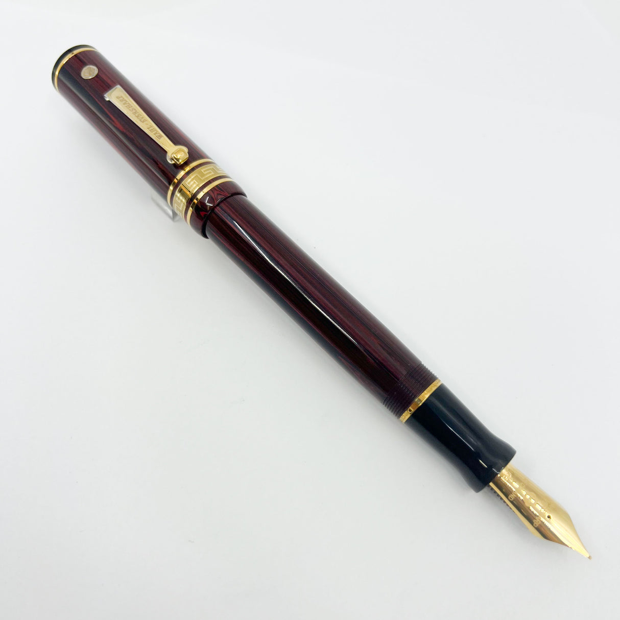 Wahl-Eversharp Decoband Rosewood Ebonite Fountain Pen - Semi-Flex Medium 14kt Gold Nib