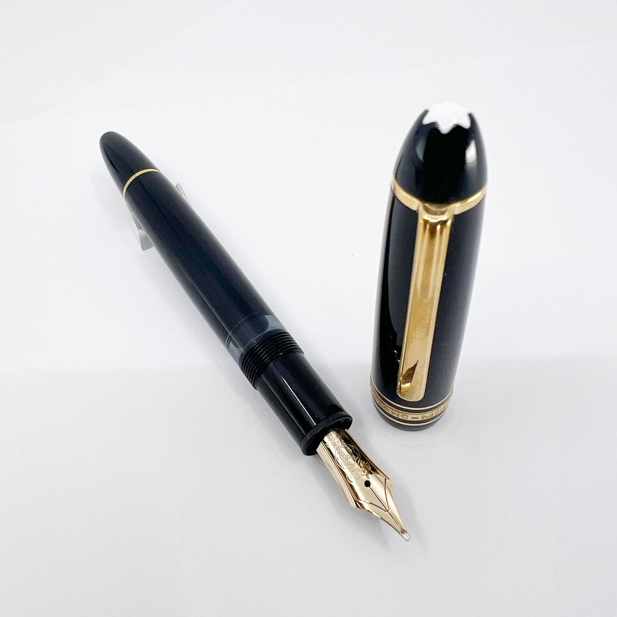 Montblanc Meisterstuck Black Resin #146 LeGrand Fountain Pen - Flexible Broad 14kt Gold Nib