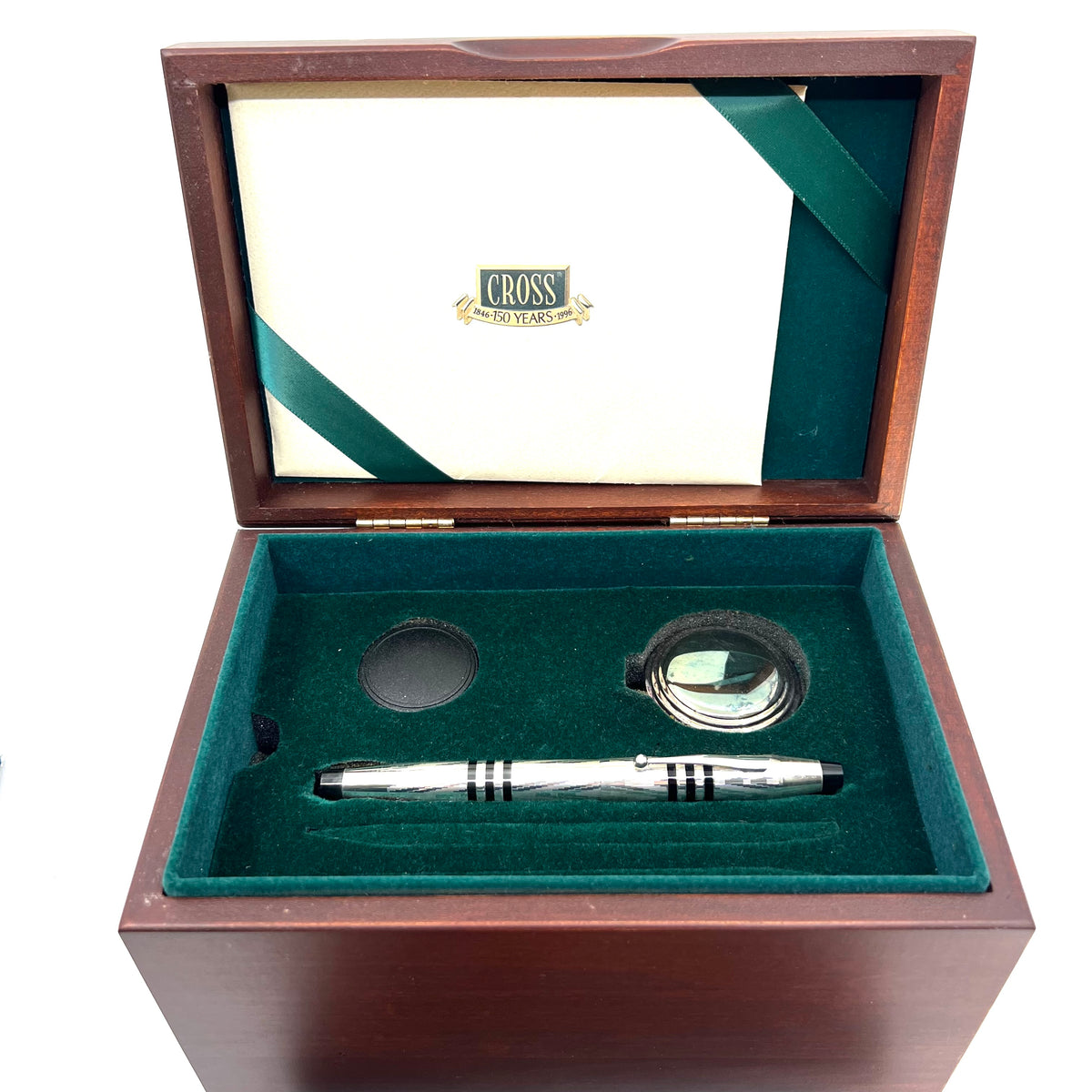 Cross 150th Anniversary Limited Edition Art Deco Sterling Silver Fountain Pen (1996) - Medium 18kt Gold Nib - MINT Condition with Complete Original Packaging