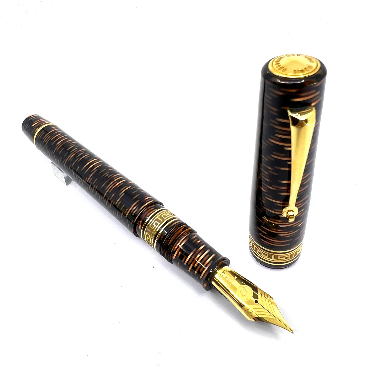 ASC (Armando Simoni Club) Oversized Bologna Celluloid Extra Bronze Skyscraper Limited Edition Fountain Pen - Flexible Medium Magic Flex 14kt Nib - Only 50 Fountain Pens Produced