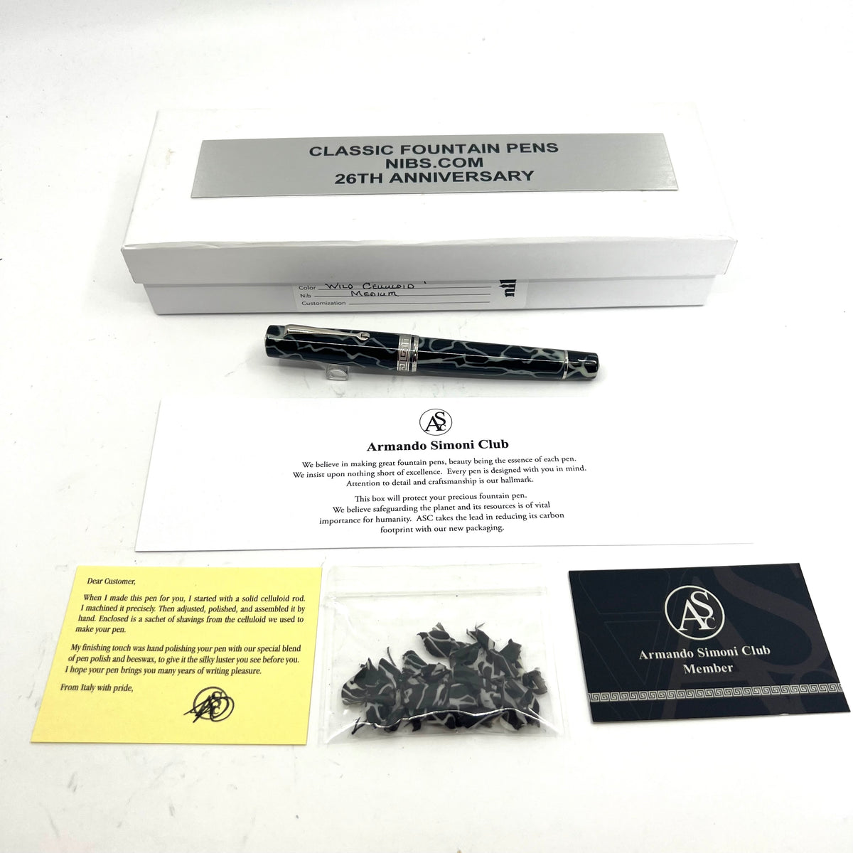 ASC Armando Simoni Club Bologna Medio Wild Celluloid - Exclusive for Classic Fountain Pens - Only 26 Pens Produced