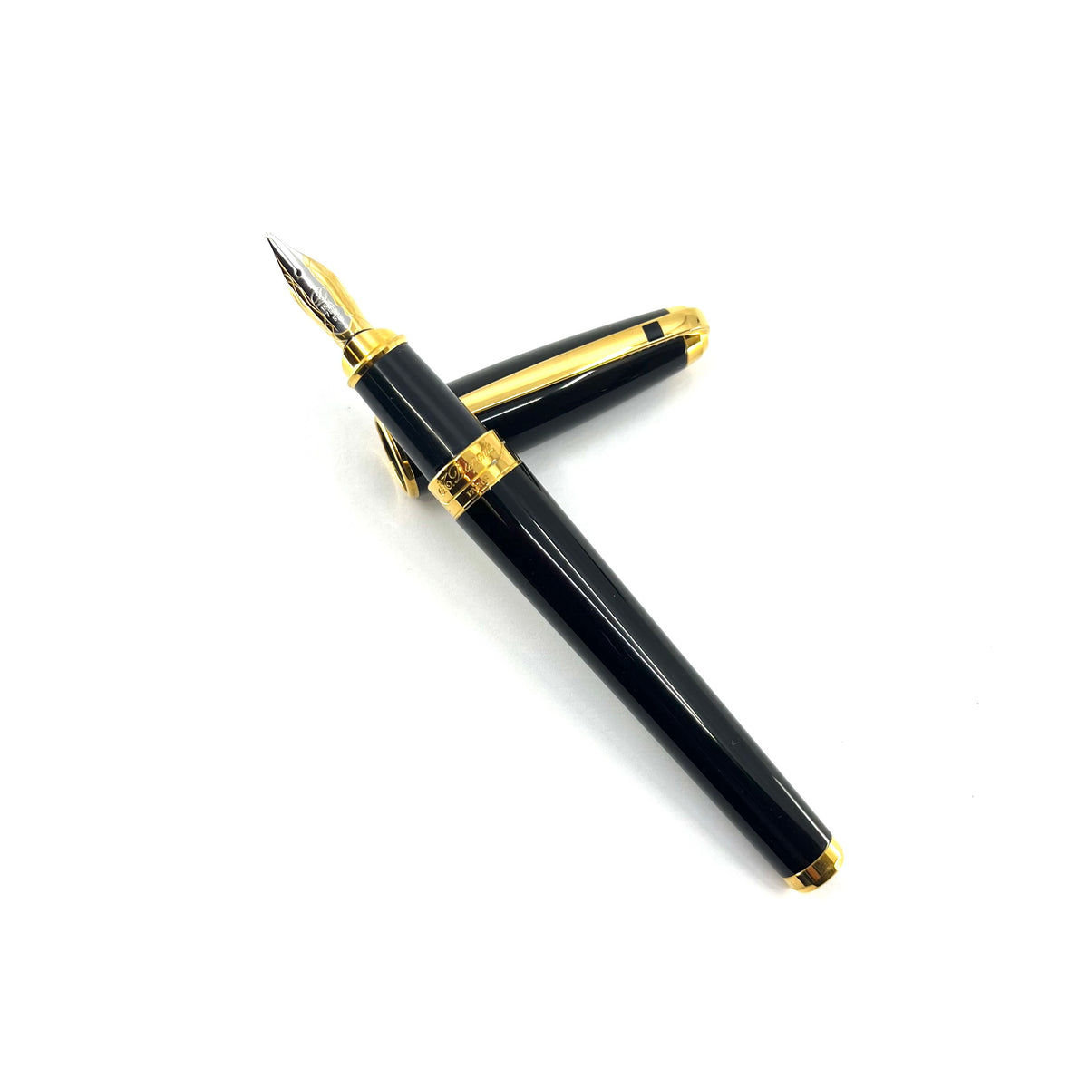S. T. Dupont Largest Size Orpheo Black Laque de Chine Fountain Pen - Broad Stub 18kt Gold Nib