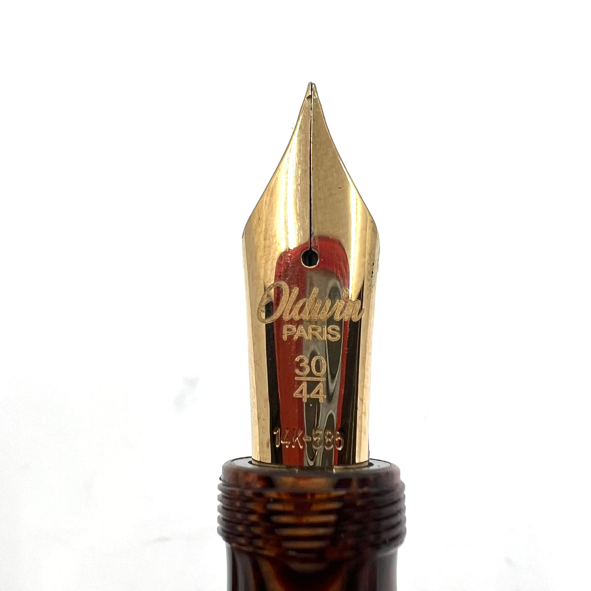 Oldwin Paris Torpedo Bronze Arco Spina (Fish Bone) Pattern Celluloid Ltd Ed Fountain Pen - RARE!