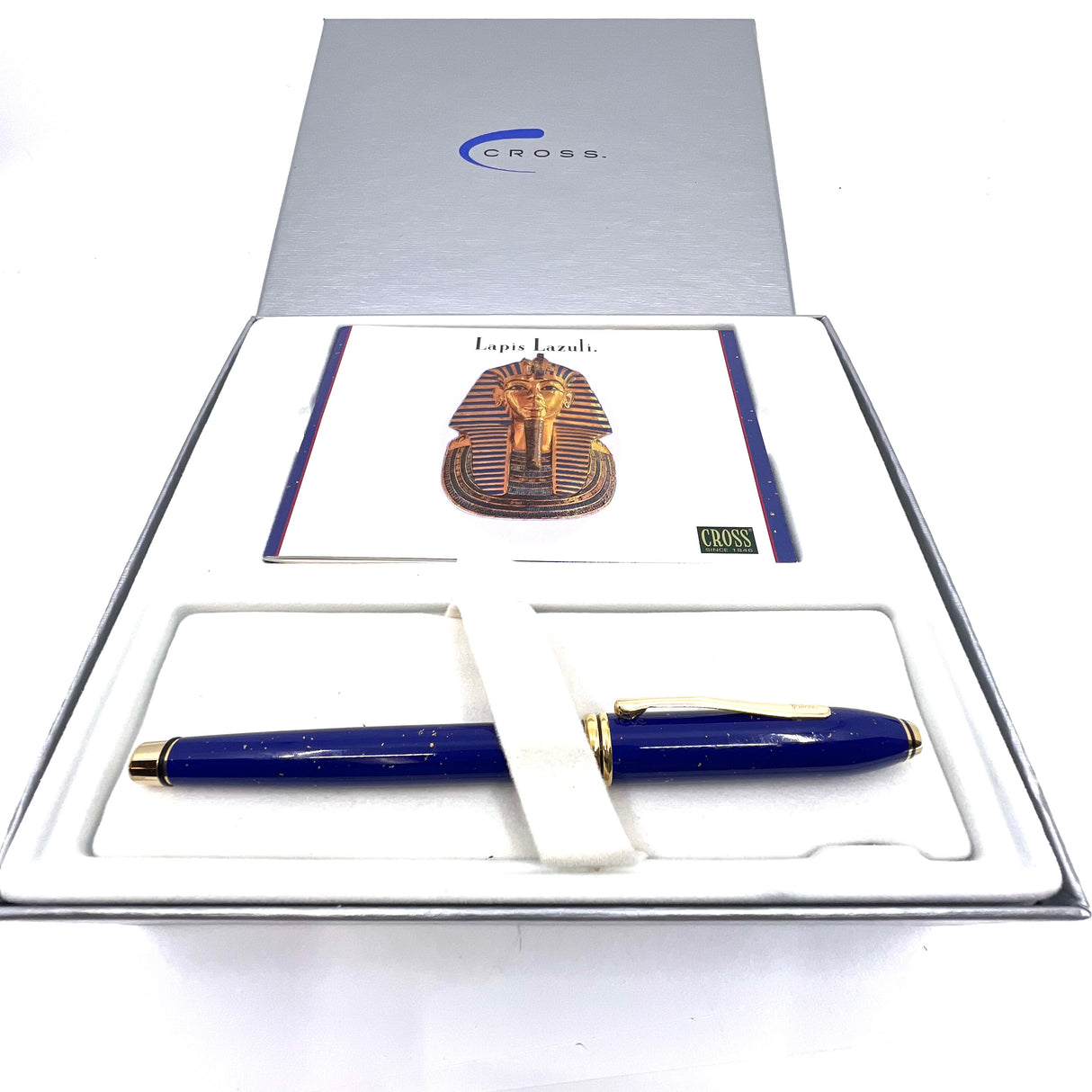 Cross Townsend Blue Lapis Lazuli/ 22K Gold Dust Fountain Pen - Circa 1998 - Fine 18kt Gold Nib