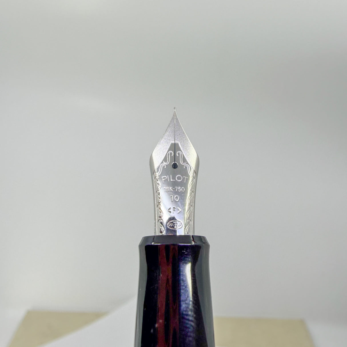 Pilot Black Lacquered Bamboo Metal Oversized Fountain Pen - Fine 18kt Gold Nib