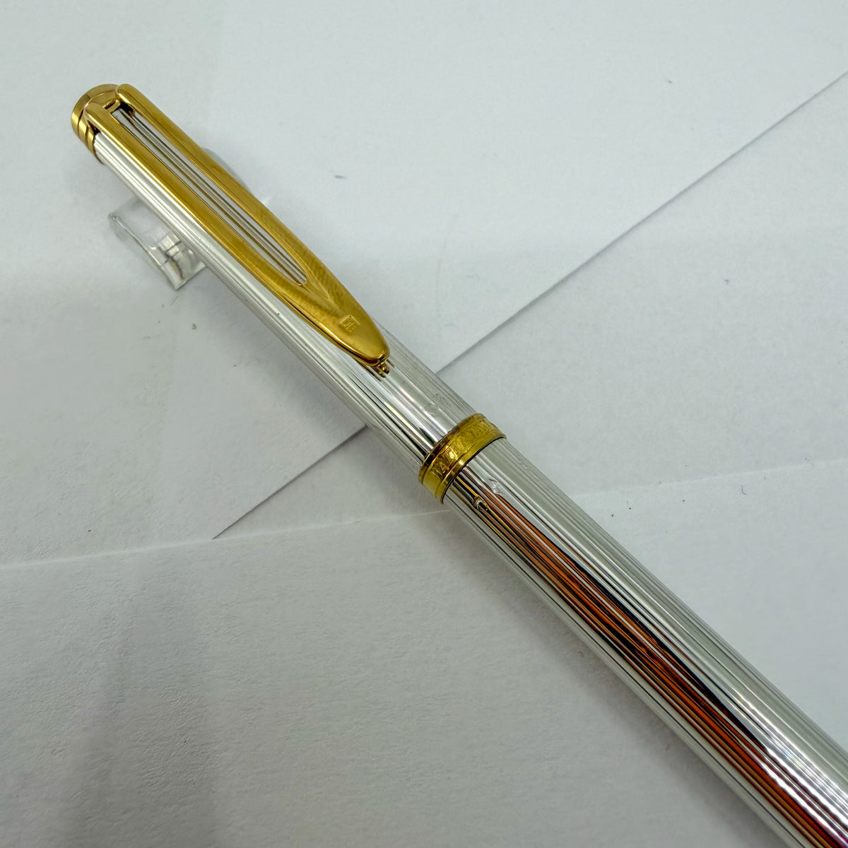 Waterman Gentleman Sterling Silver Ribbed Pattern Ballpoint Pen