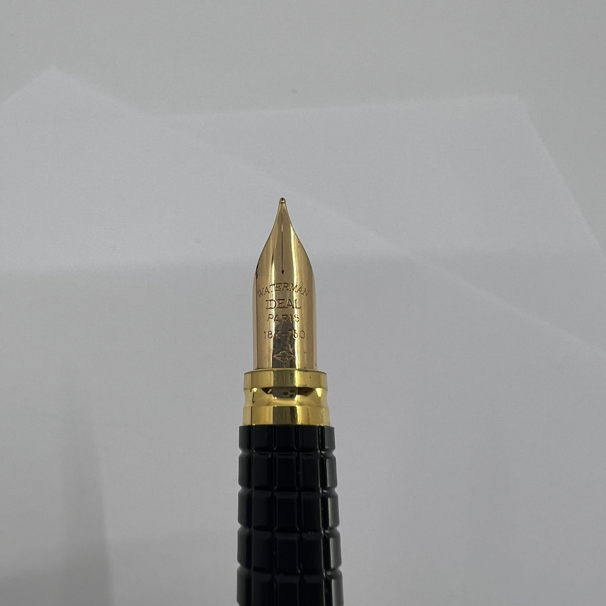Waterman Exclusive Burgundy & Black Marble Lacquered Fountain Pen - Fine 18kt Gold Nib