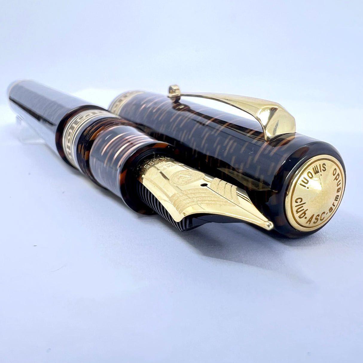 ASC (Armando Simoni Club) Oversized Bologna Celluloid Extra Bronze Skyscraper Limited Edition Fountain Pen - Flexible Medium Magic Flex 14kt Nib - Only 50 Fountain Pens Produced