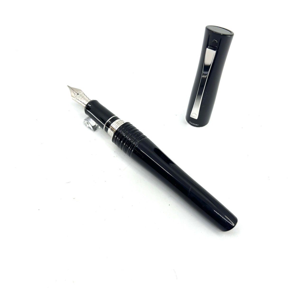 Pilot-Namiki Black Lacquered Bamboo Metal Oversized Fountain Pen - Broad 14kt Gold Nib