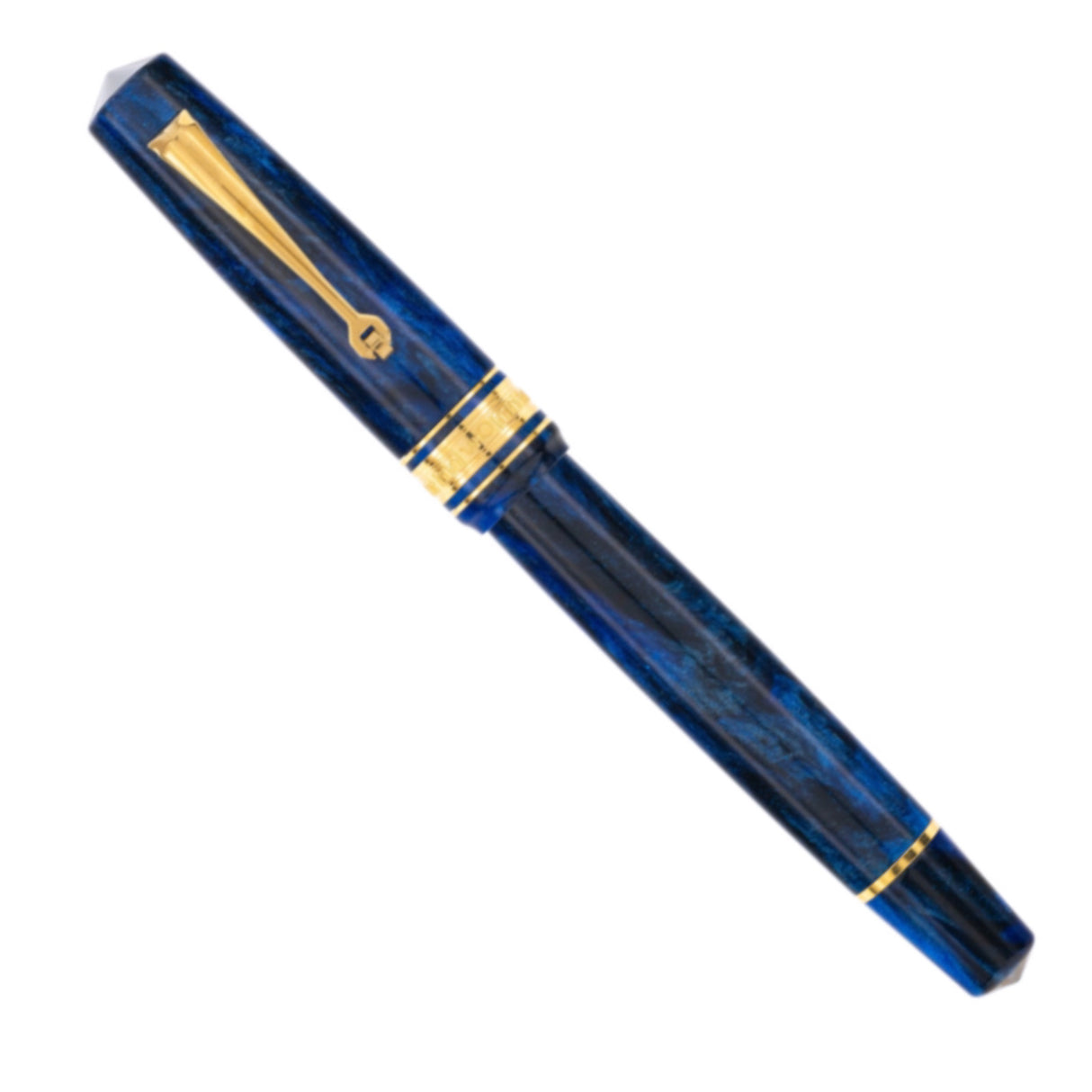 OMAS Bologna Fountain Pen Azzurro Diamante (Diamond Blue) Gold Trim