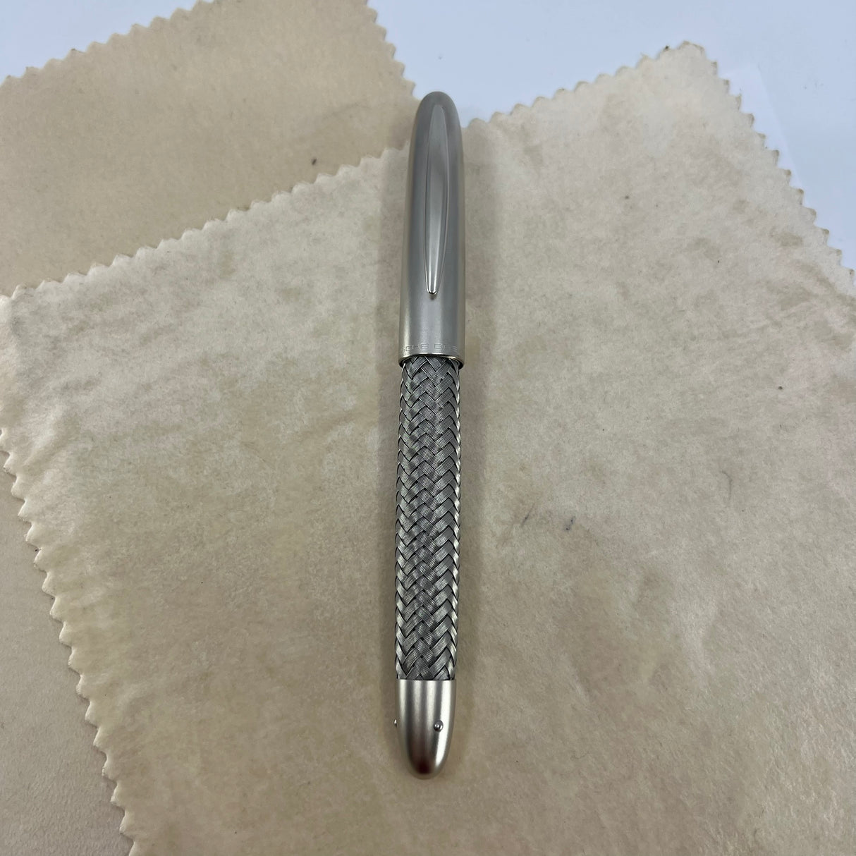 Porsche Design Tec Flex Woven Stainless Steel Barrel Fountain Pen - Fine 18 Kt Gold Nib