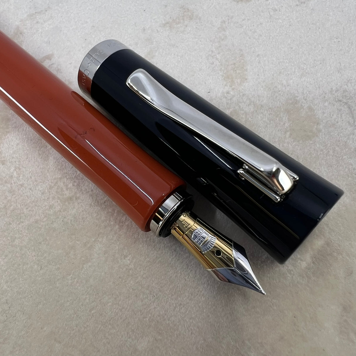 Graf von Faber Castell Intuition Black & Terra (Orange) Fountain Pen - Fine 18kt Gold Nib