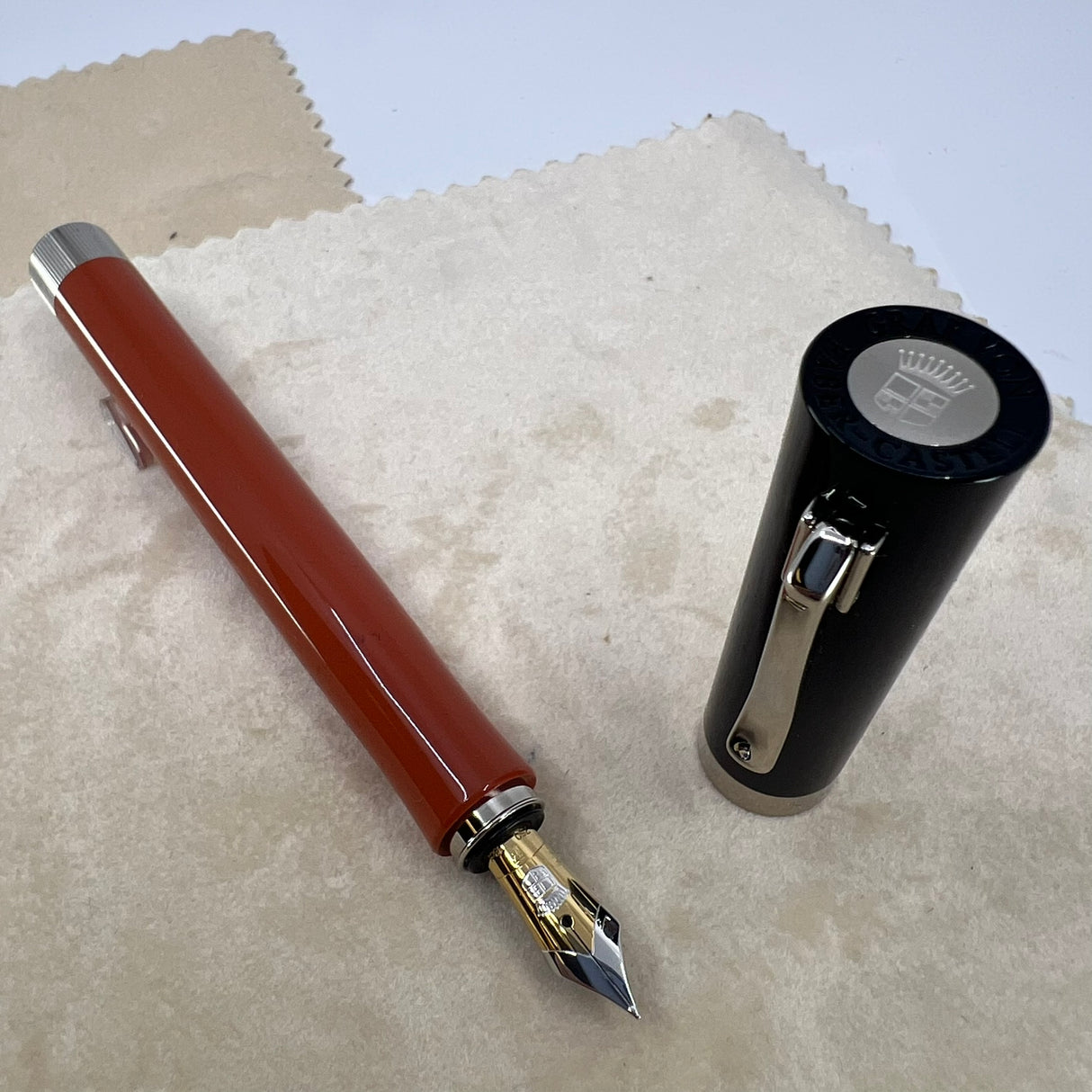 Graf von Faber Castell Intuition Black & Terra (Orange) Fountain Pen - Fine 18kt Gold Nib