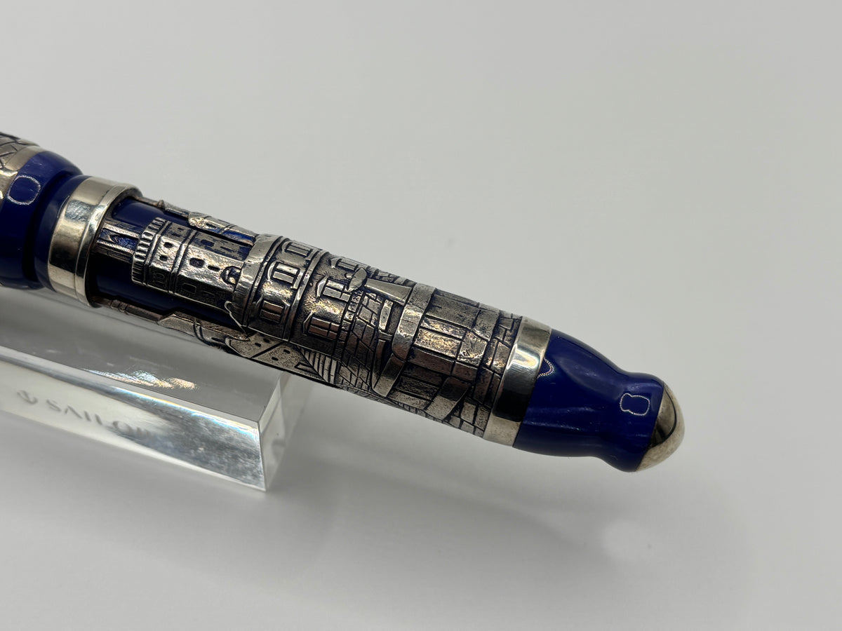 Montegrappa Heavy Sterling Silver over Celluloid Body Limited Edition Barbiere Di Siviglia (Barber of Seville) Rollerball Circa 2009
