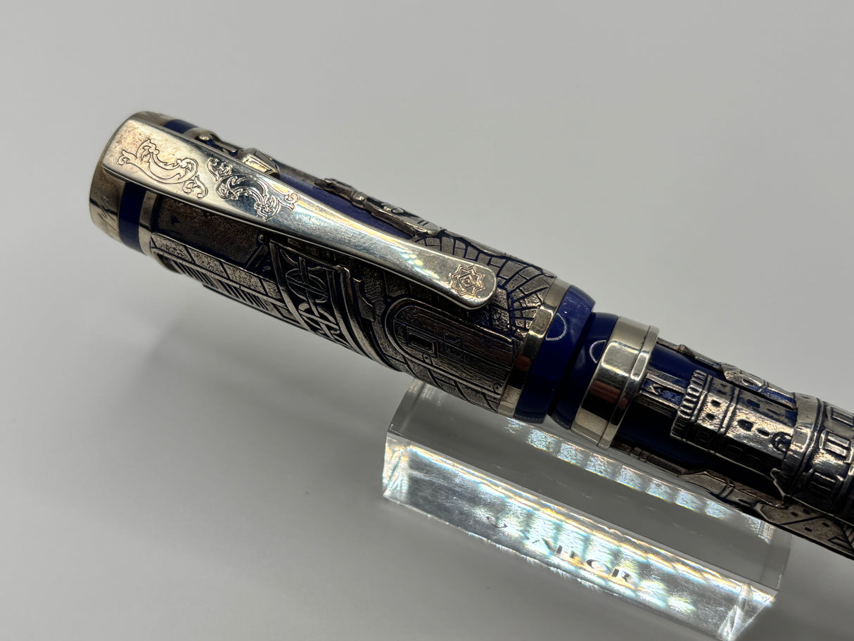 Montegrappa Heavy Sterling Silver over Celluloid Body Limited Edition Barbiere Di Siviglia (Barber of Seville) Rollerball Circa 2009
