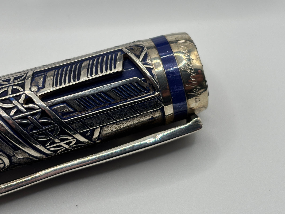 Montegrappa Heavy Sterling Silver over Celluloid Body Limited Edition Barbiere Di Siviglia (Barber of Seville) Rollerball Circa 2009
