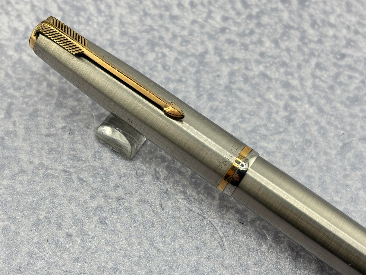 Parker # 51 Aerometric Flighter Stainless Steel Circa 1950 - Fountain Pen