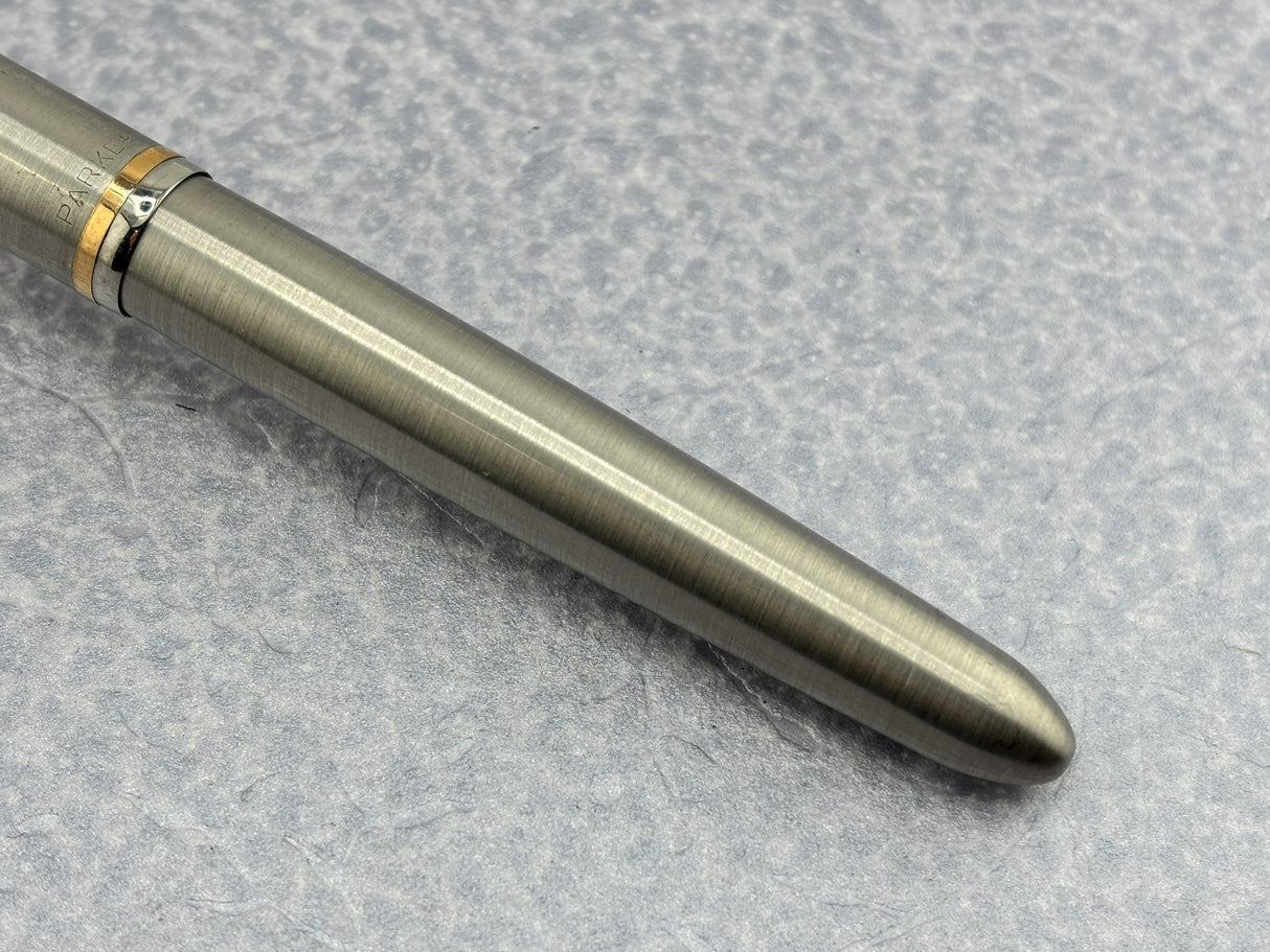 Parker # 51 Aerometric Flighter Stainless Steel Circa 1950 - Fountain Pen