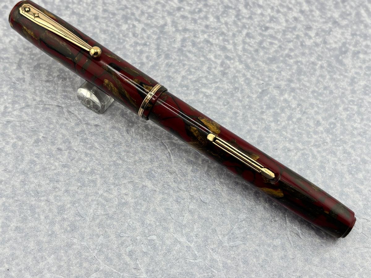 Waterman # 92 Red Wine & Gold Marble - Fountain Pen