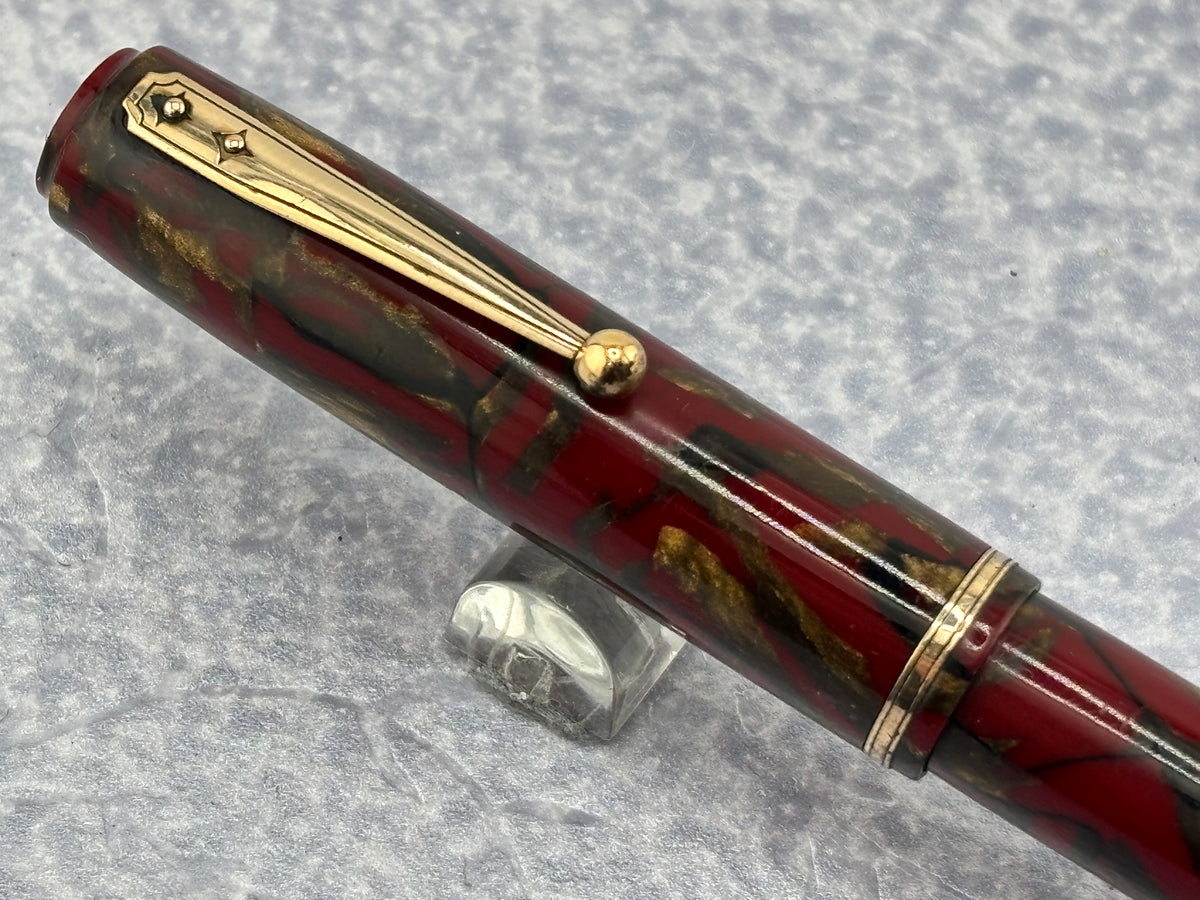 Waterman # 92 Red Wine & Gold Marble - Fountain Pen