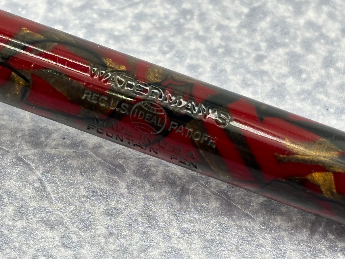 Waterman # 92 Red Wine & Gold Marble - Fountain Pen