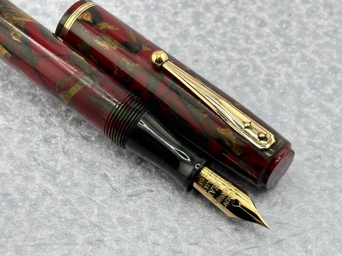 Waterman # 92 Red Wine & Gold Marble - Fountain Pen