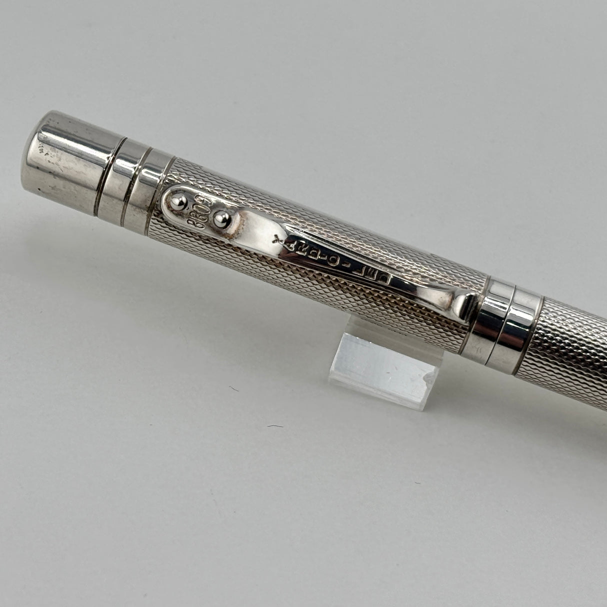 Yard O Led Viceroy Standard Barley Sterling Silver .925 Fountain Pen - Medium 18kt Gold Nib