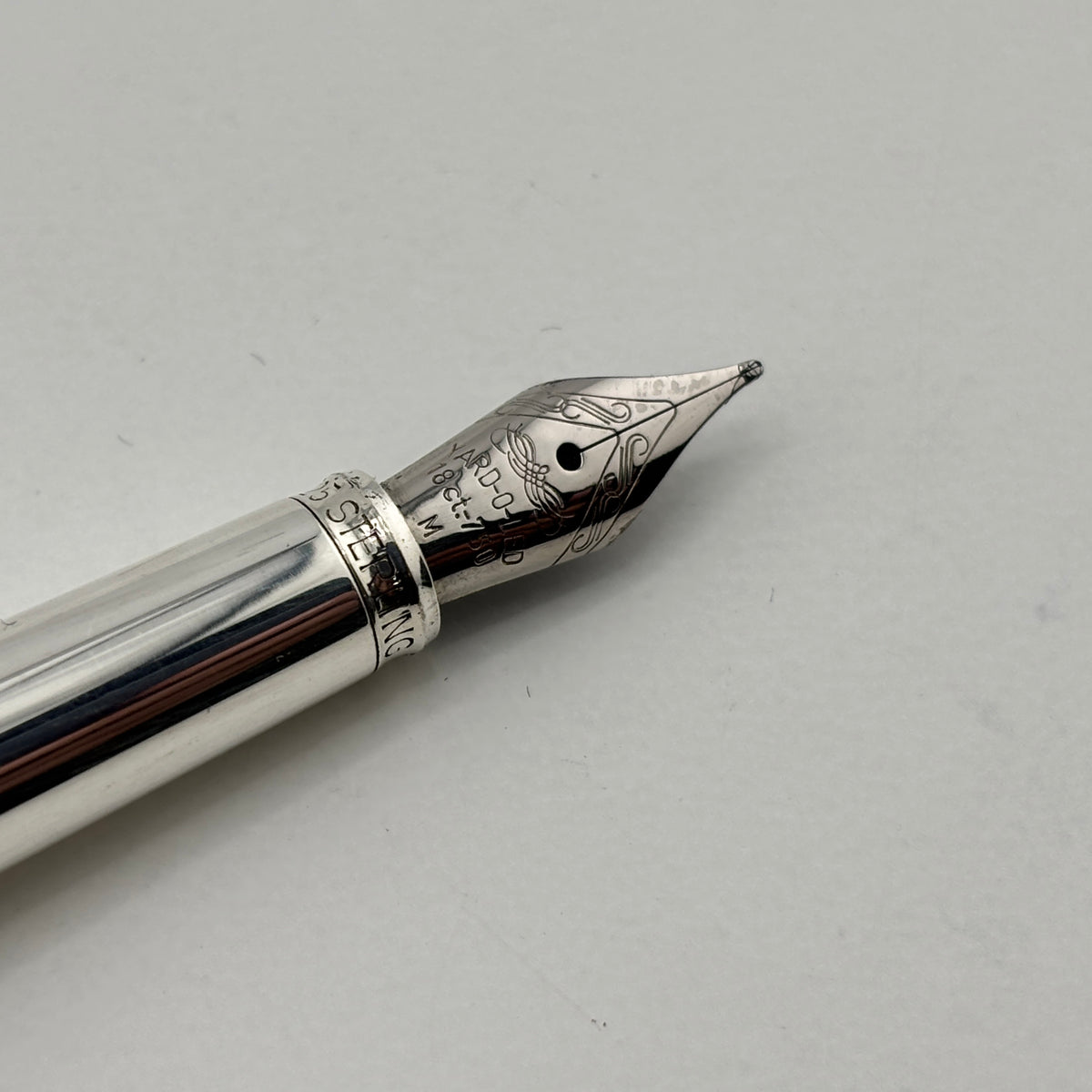 Yard O Led Viceroy Standard Barley Sterling Silver .925 Fountain Pen - Medium 18kt Gold Nib