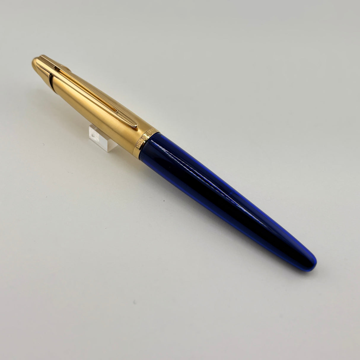 Waterman Edson Blue Translucent Fountain Pen - Medium 18 Kt Gold Nib