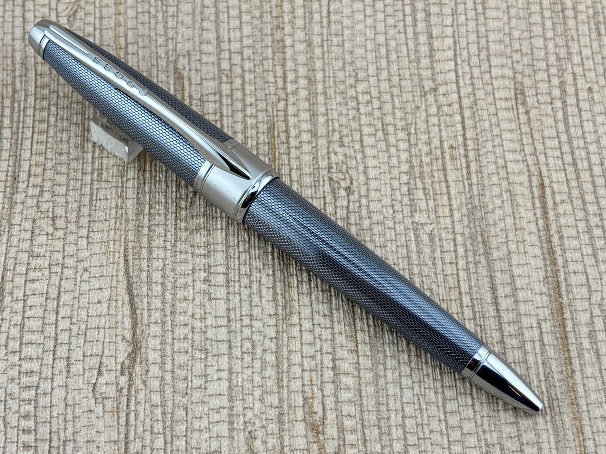 Cross Apogee Guilloche Barleycorn Pattern Frosty Steel - Ballpoint Pen