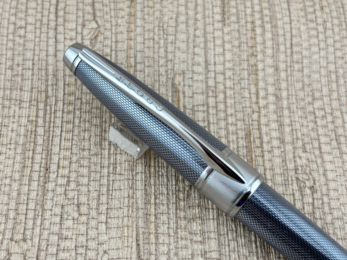 Cross Apogee Guilloche Barleycorn Pattern Frosty Steel - Ballpoint Pen