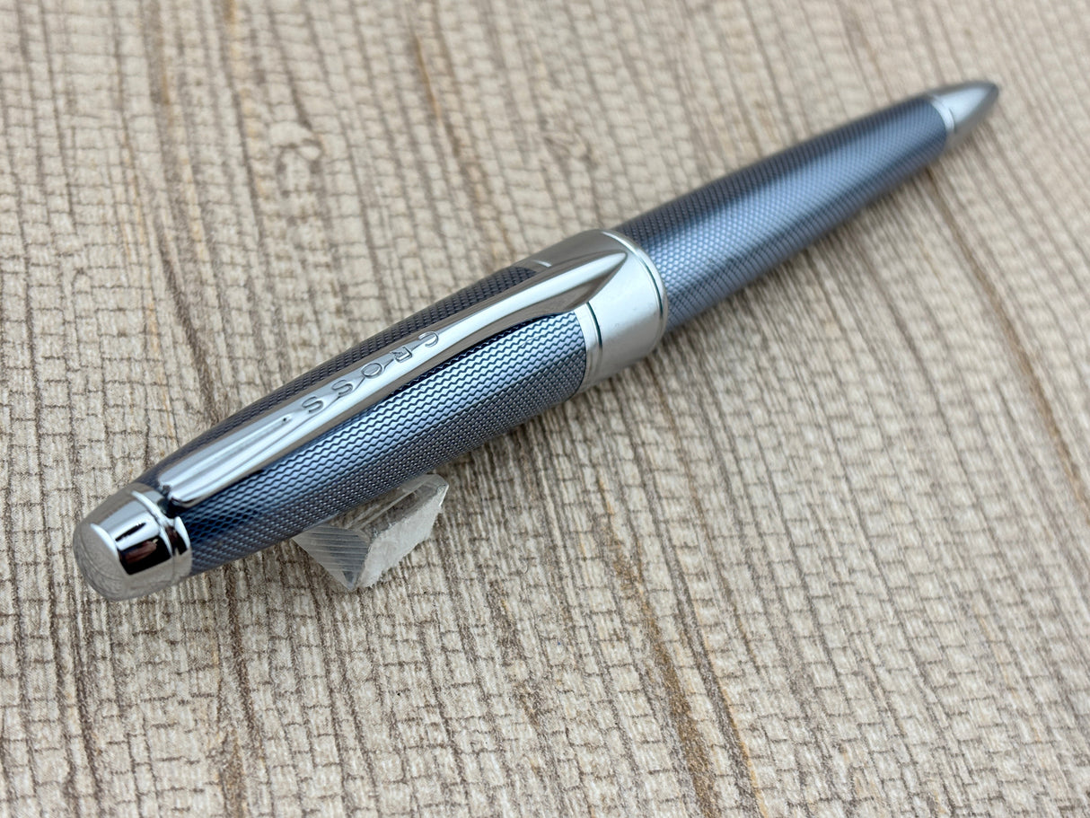 Cross Apogee Guilloche Barleycorn Pattern Frosty Steel - Ballpoint Pen