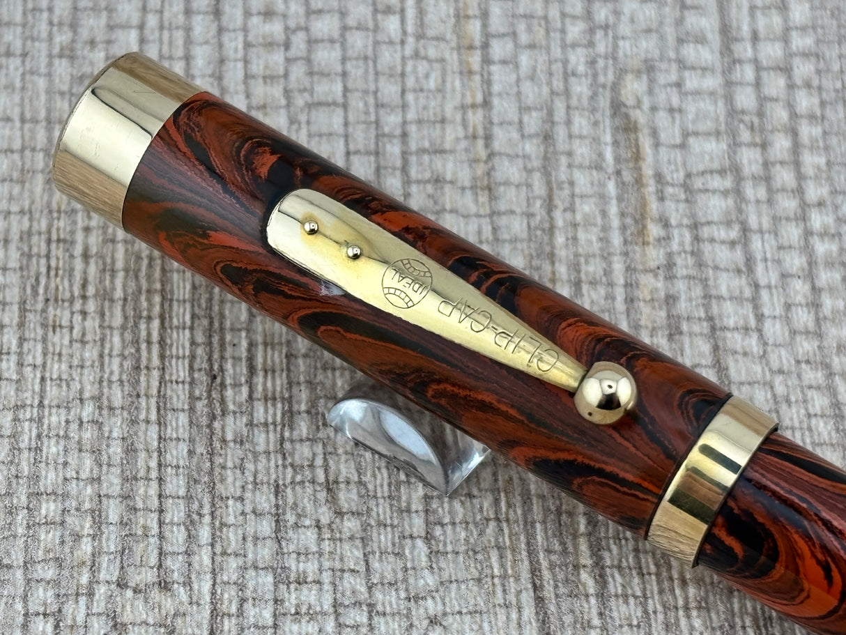 Waterman 55 Set Red/Orange Woodgrain Hard Rubber - Fountain Pen