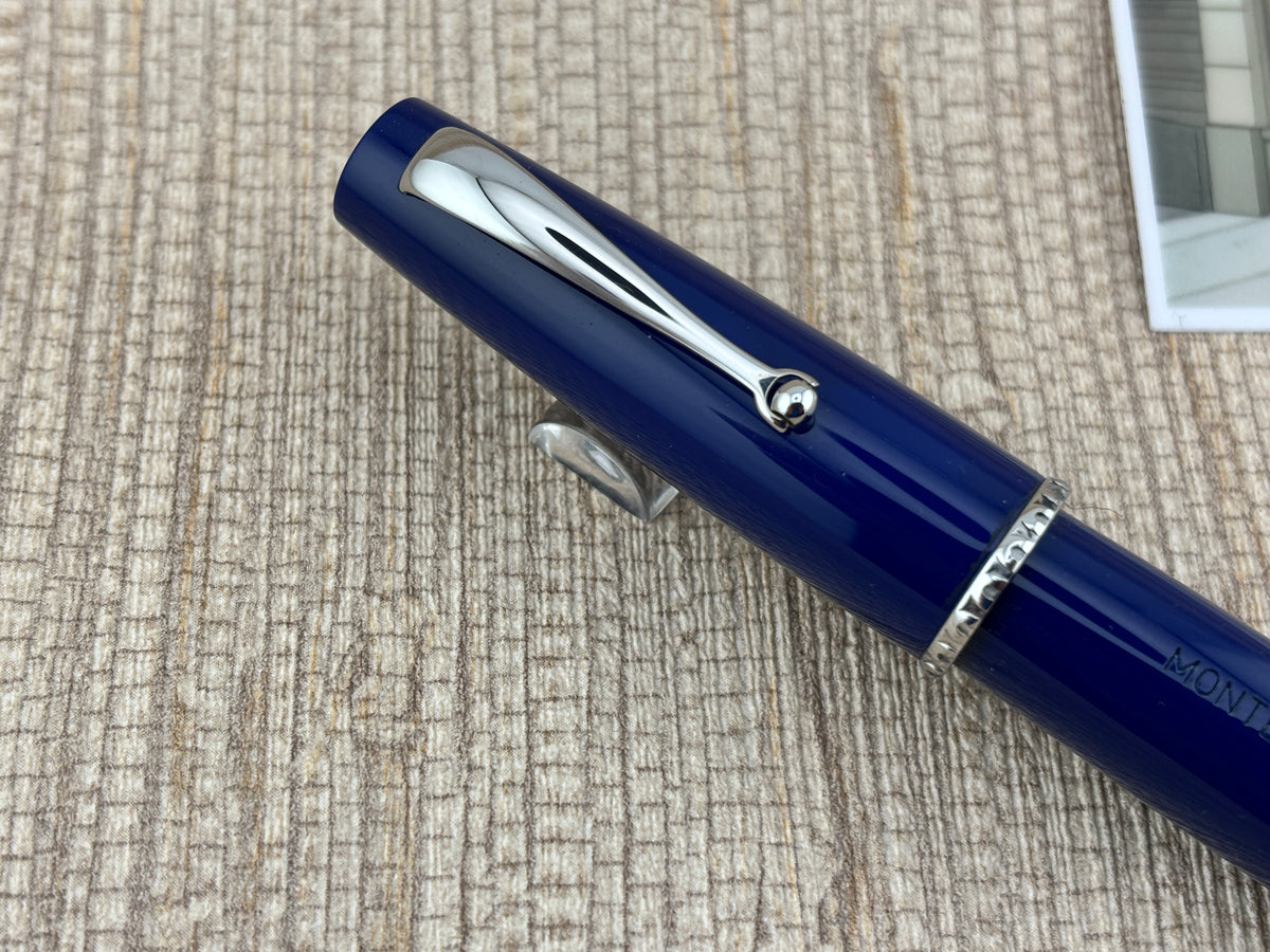 Montegrappa "Monte Grappa" Blue Gold Fountain Pen - Broad 14kt Gold Nib