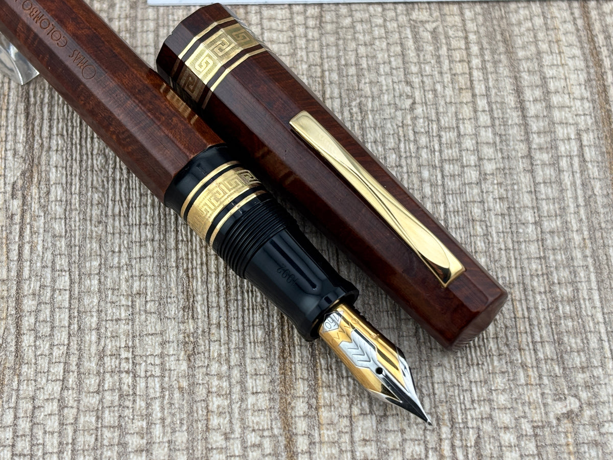 OMAS Cristoforo Colombo II Limited Edition Briarwood Fountain Pen - Fine 18kt Gold Nib