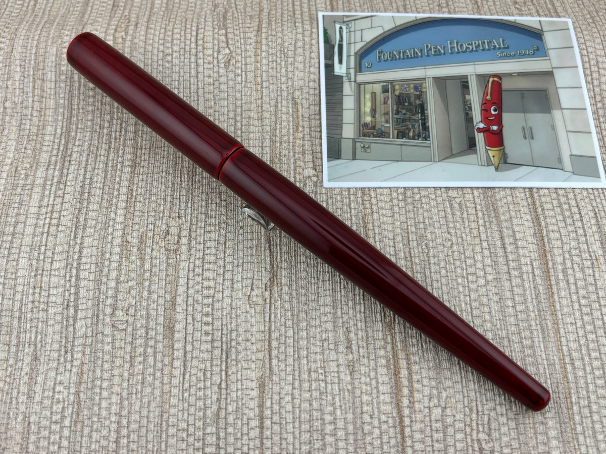 Nakaya Desk Pen Aka Tamenuri New Condition Extra Broad Stub Nib - Fountain Pen