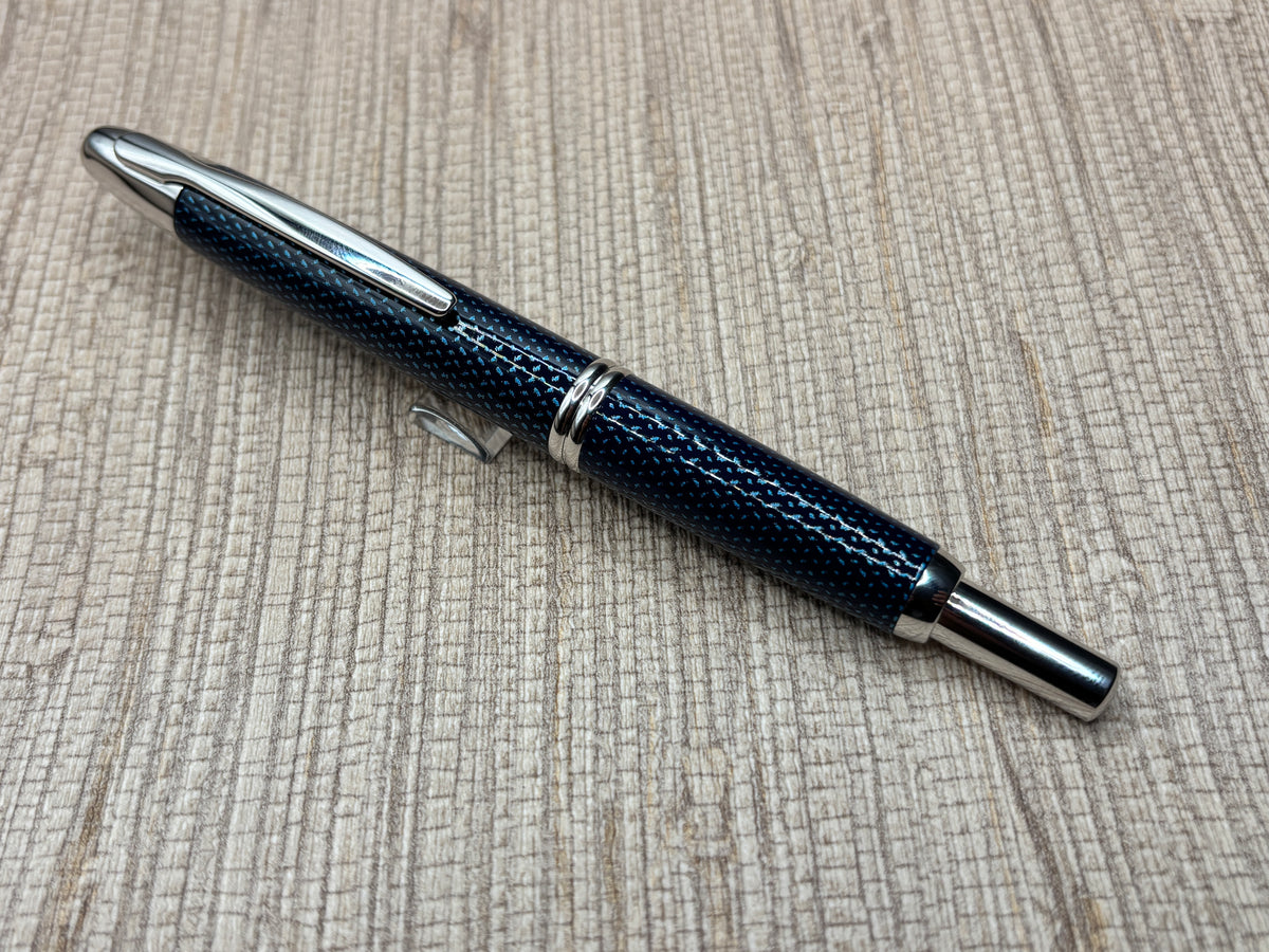 Pilot Vanishing Point Blue Carbonesque 18K Gold Nib - Fountain Pen