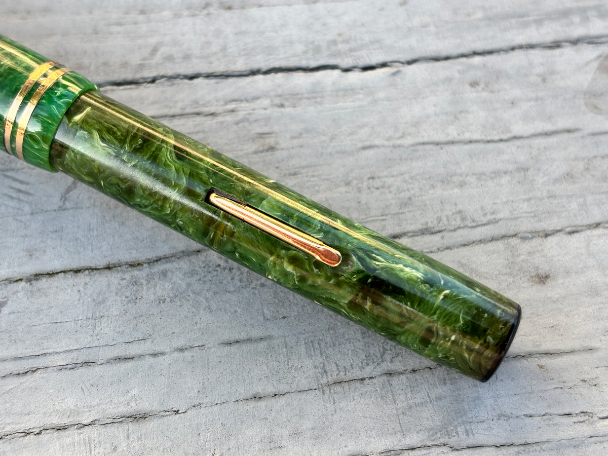 Gold Bond Green Jade Stonite - Fountain Pen