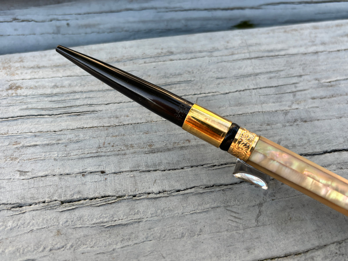 Parker # 12 Plain Slabs Pearl Taper Cap Circa 1900 - Fountain Pen
