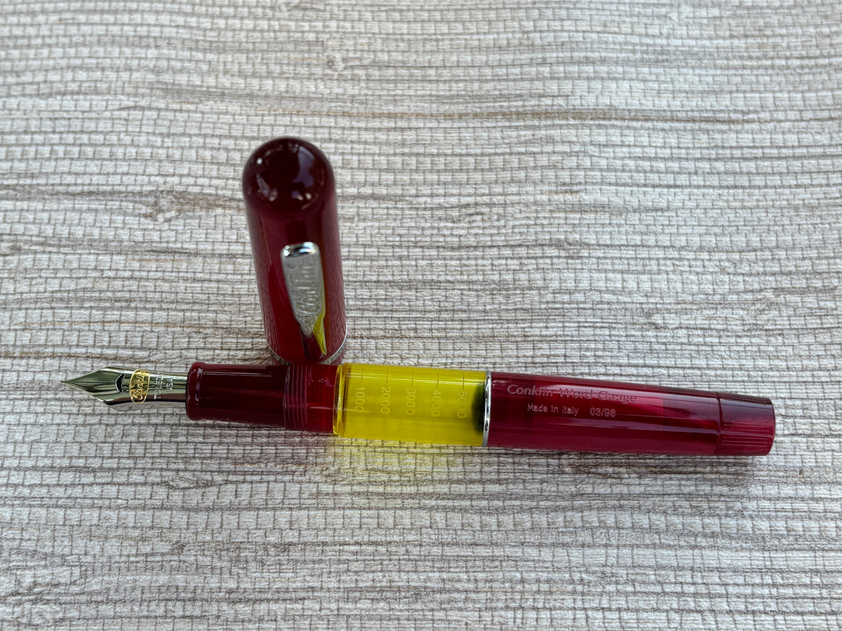 Conklin Toledo Word Gauge Limited Edition 03/98 Burgundy Made in Italy - Fountain Pen