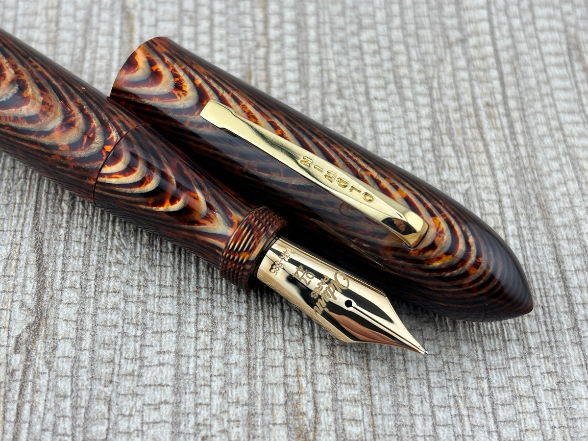 Oldwin Celebration Arco Fish Bone 07/44 Limited Edition Fountain Pen Medium Large #8 14kt Gold Nib