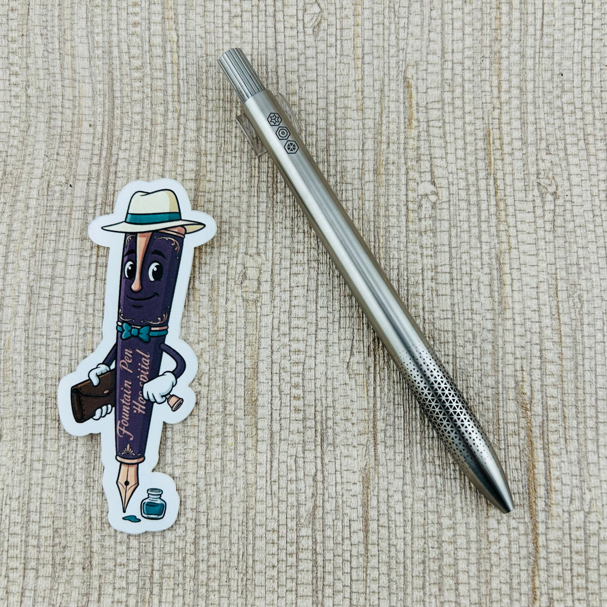 AJOTO Mosaic Grip Stainless Steel Pen - Rollerball Pen
