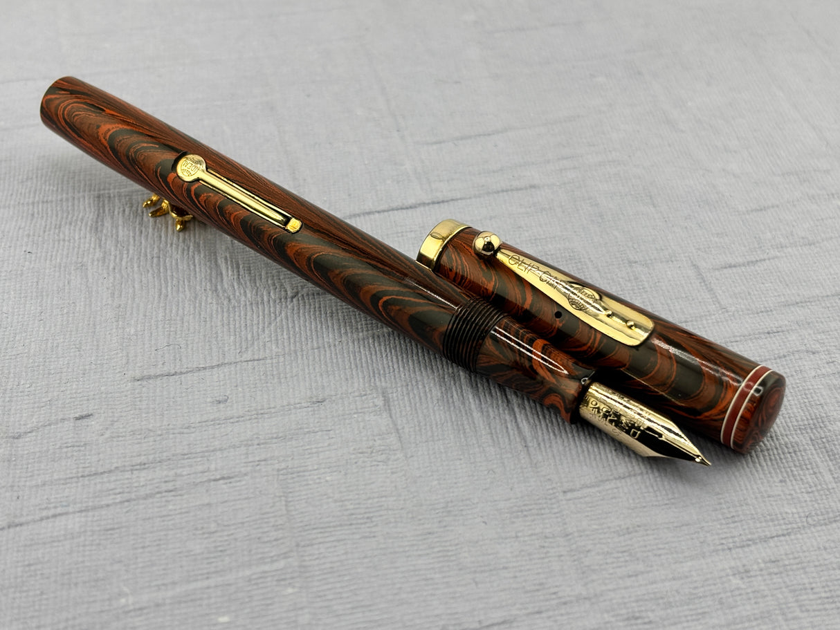Waterman # 7 Red Ripple Hard Rubber - Red cap Band - Photo speaks !!