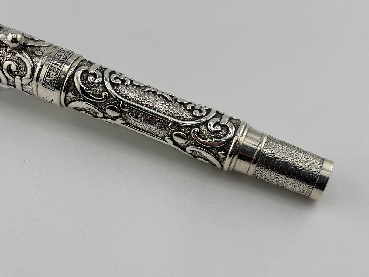 Aurora Benvenuto Cellini Sterling Silver Limited Edition Fountain Pen - Medium 18kt Gold Nib