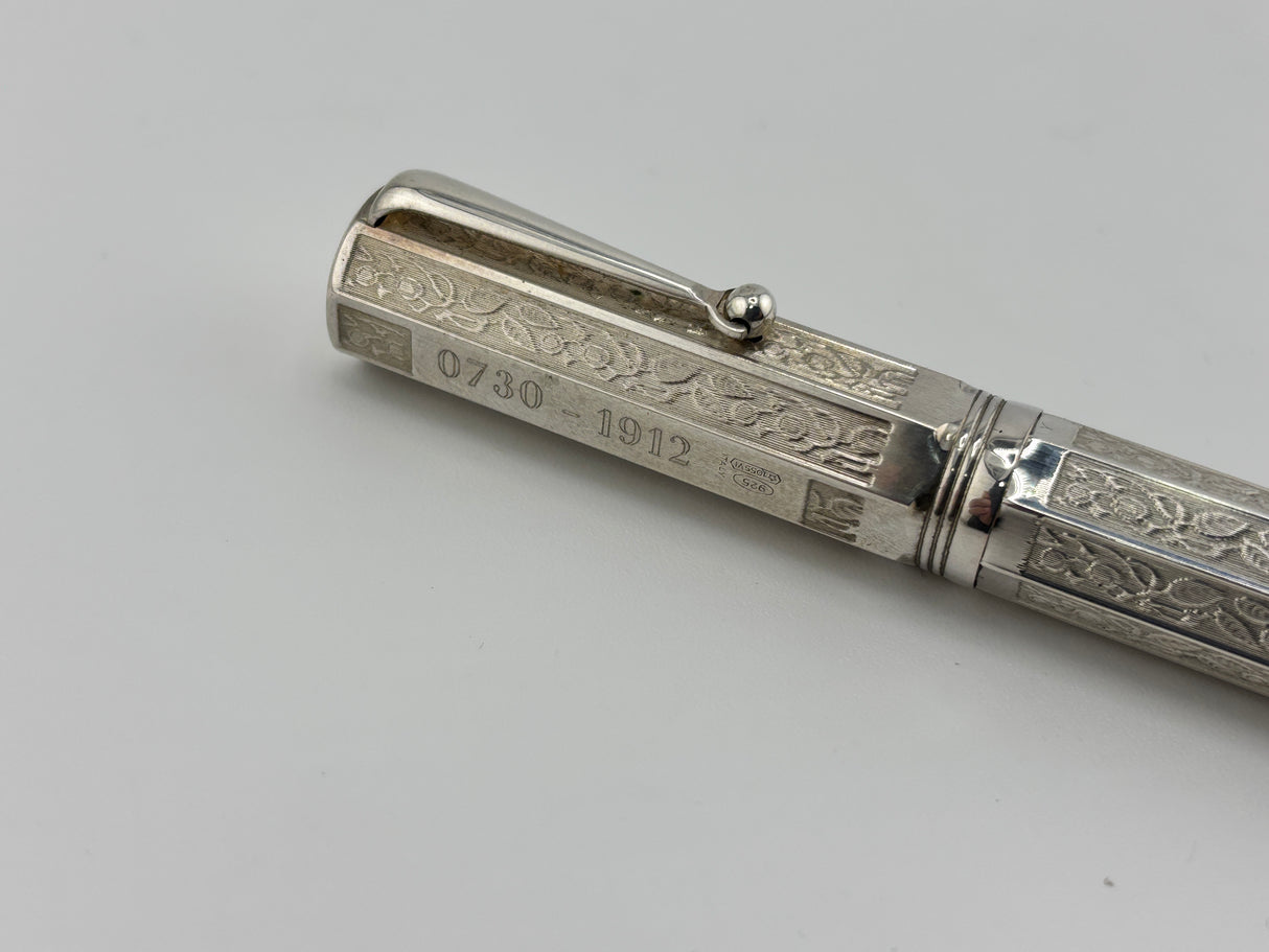Montegrappa Reminiscence 80th Anniversary (1912 – 1992) Limited Edition Sterling Silver Fountain Pen - Fine 18kt Gold Nib