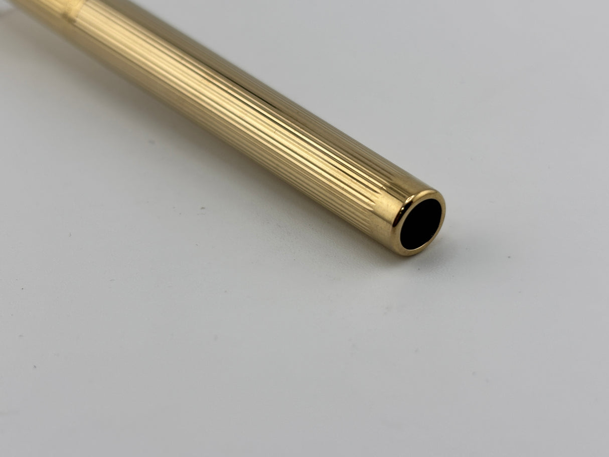 Sheaffer Full-Size Targa Gold-Plated Fluted Fountain Pen - Medium 14kt Gold Nib